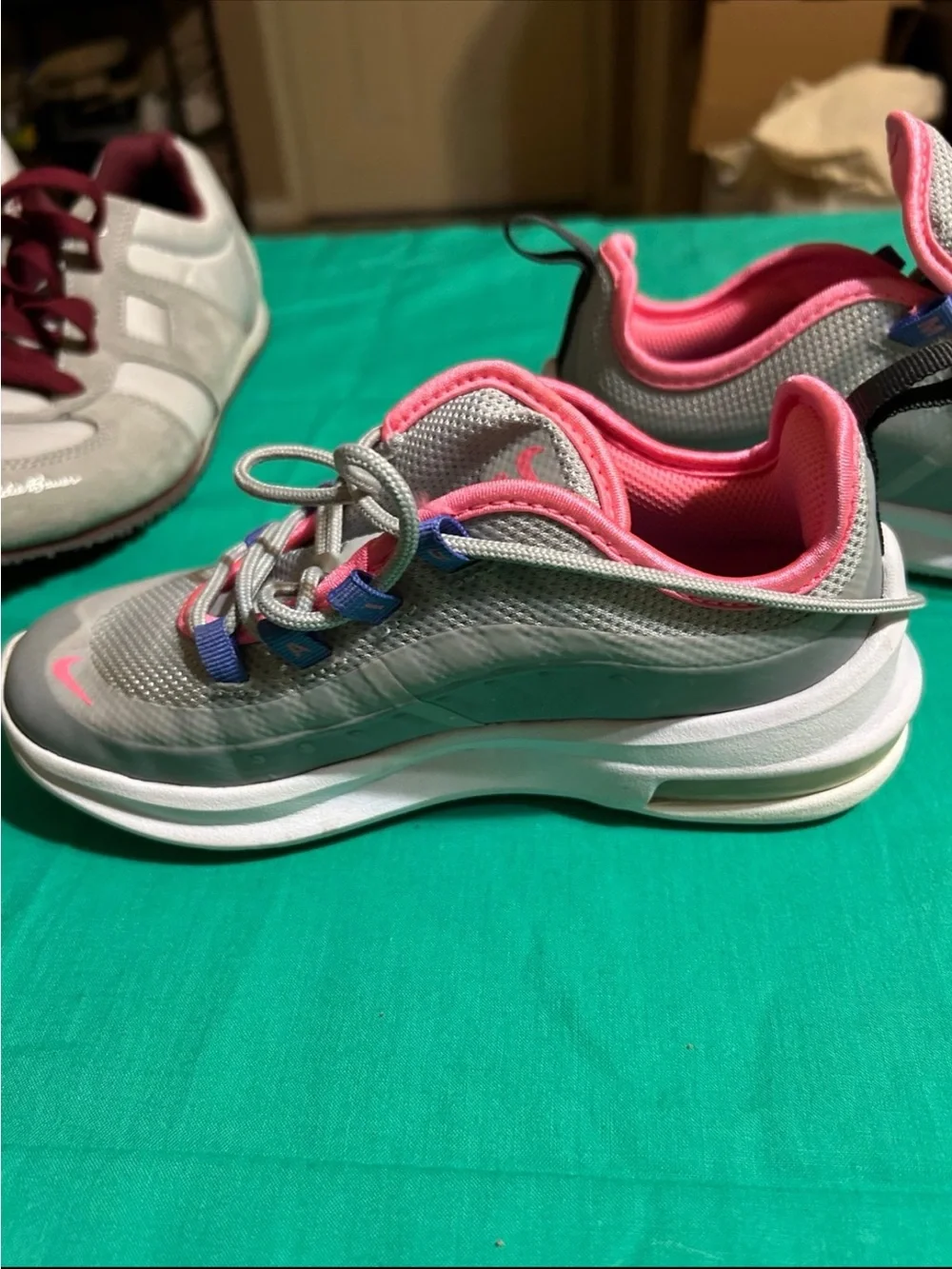 Nike Kids Gray and Pink Mesh Sneakers
